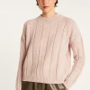 Montagut Pulls-Pull col rond en laine nylon - Gustave 24-Rose clair