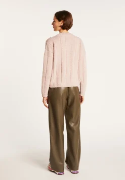 Montagut Pulls-Pull col rond en laine nylon - Gustave 24-Rose clair