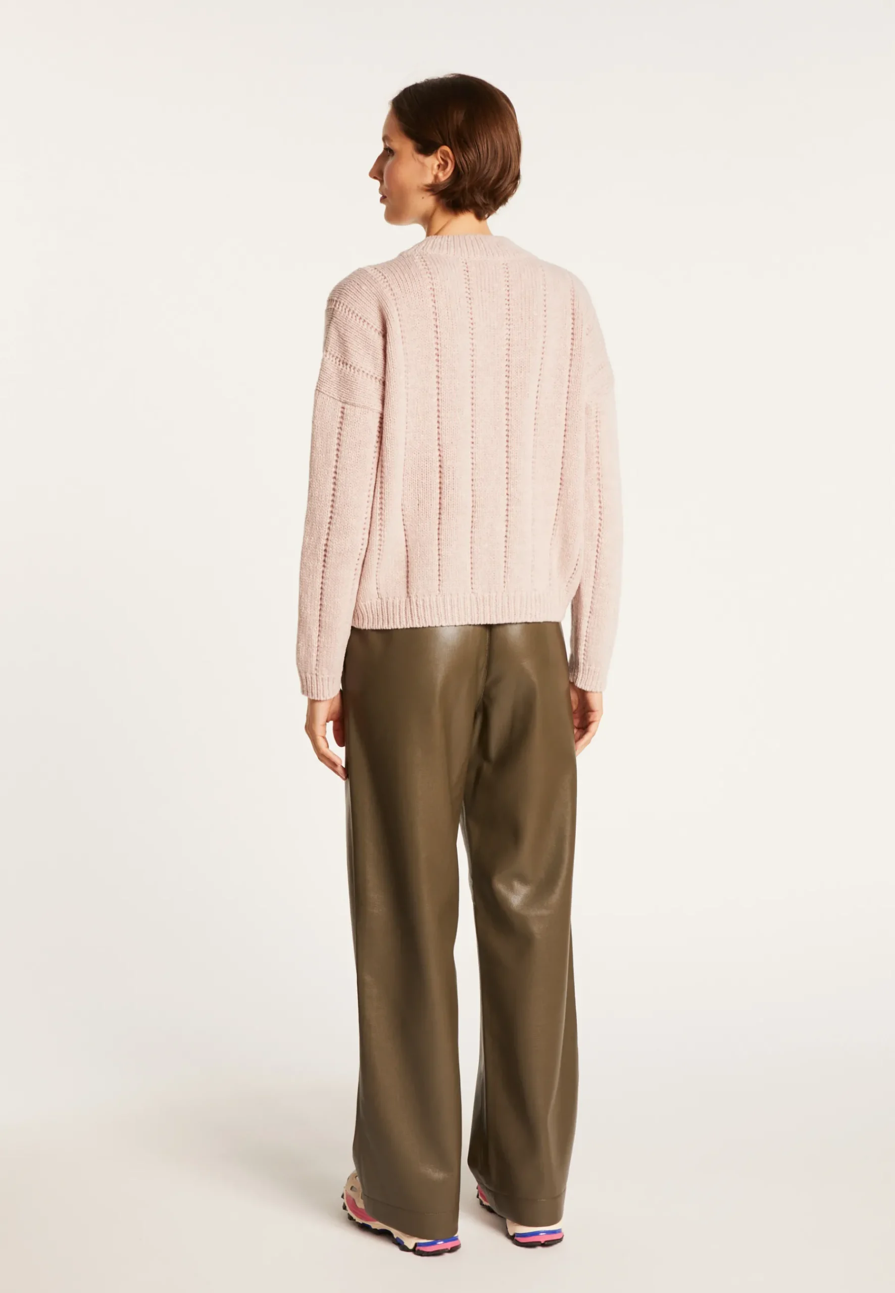 Montagut Pulls-Pull col rond en laine nylon - Gustave 24-Rose clair
