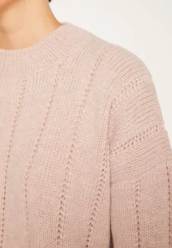 Montagut Pulls-Pull col rond en laine nylon - Gustave 24-Rose clair