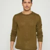 Montagut Pulls-Pull col rond en lin - Rudy 83-Kaki