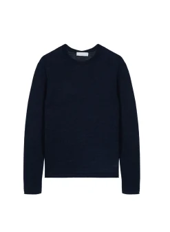 Montagut Pulls-Pull col rond en lin - Rudy 05-Bleu marine