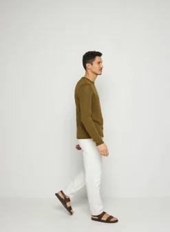 Montagut Pulls-Pull col rond en lin - Rudy 83-Kaki