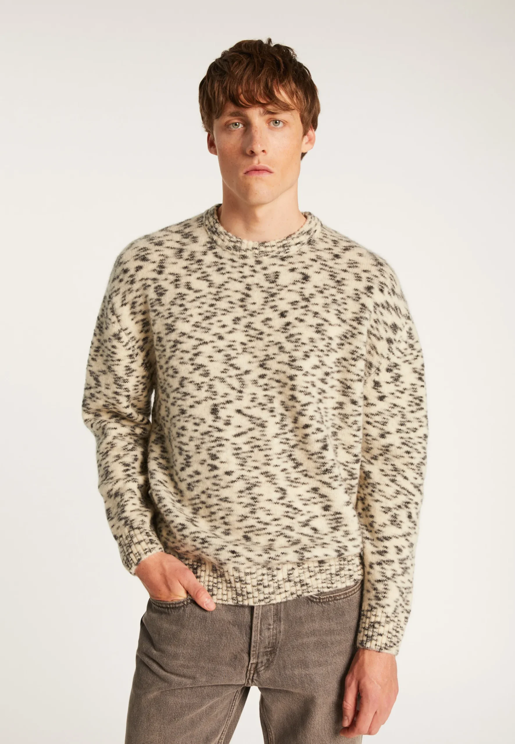 Montagut Pulls-Pull col rond en mohair - Tex 82-Ecru