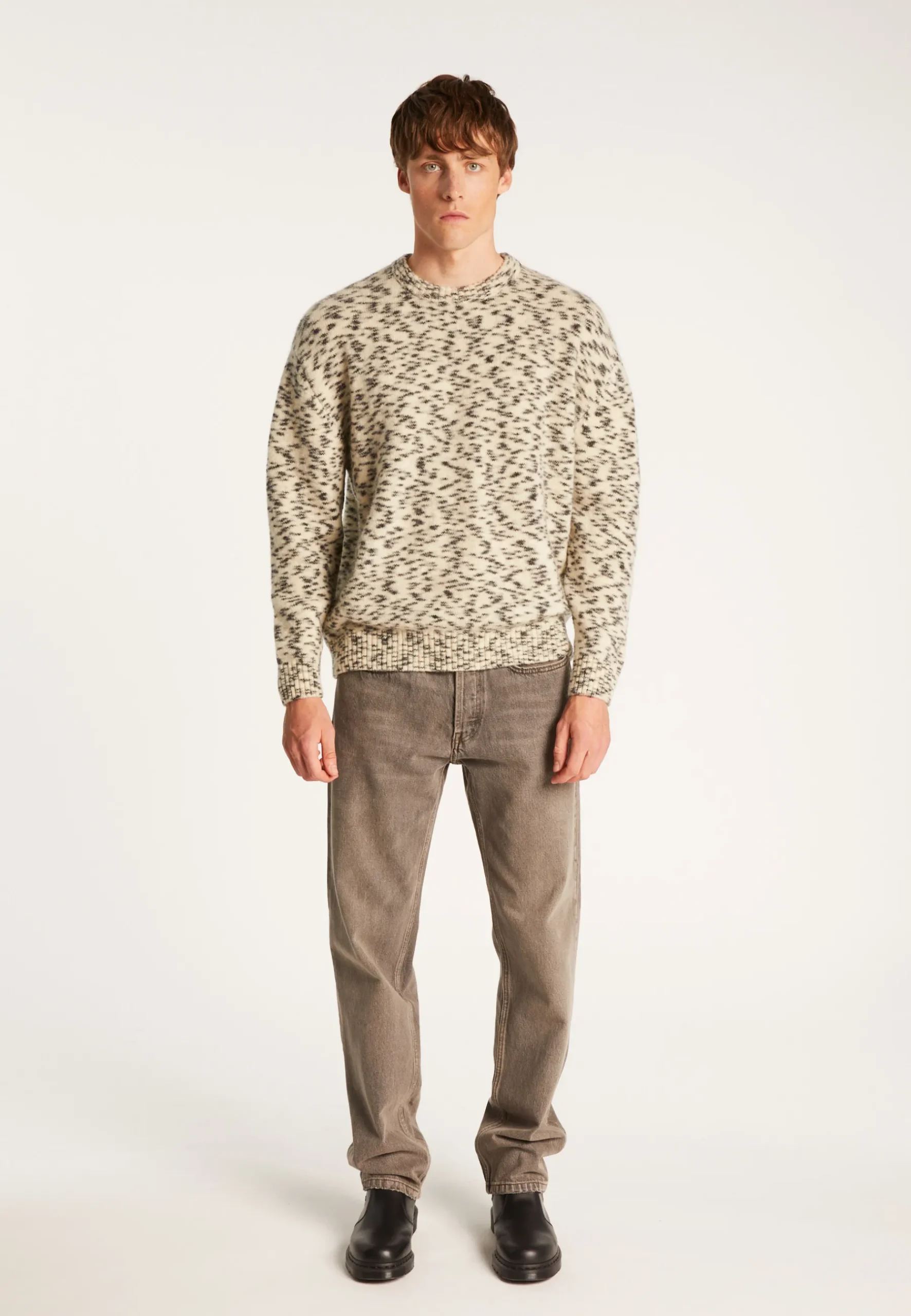 Montagut Pulls-Pull col rond en mohair - Tex 82-Ecru