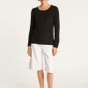 Montagut Pulls-Pull col rond en soie coton et laine - Benji 01-Noir