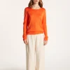 Montagut Pulls-Pull col rond en viscose et soie - Ninon 15-Orange