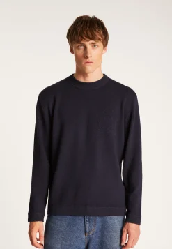 Montagut Pulls-Pull col rond en viscose et laine - Thimothée 05-Bleu marine