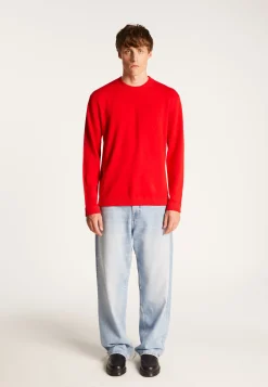 Montagut Pulls-Pull col rond en viscose et laine - Thimothée 52-Rouge