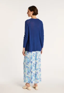 Montagut Pulls-Pull col rond en viscose crepe - Babouche 03-Bleu foncé