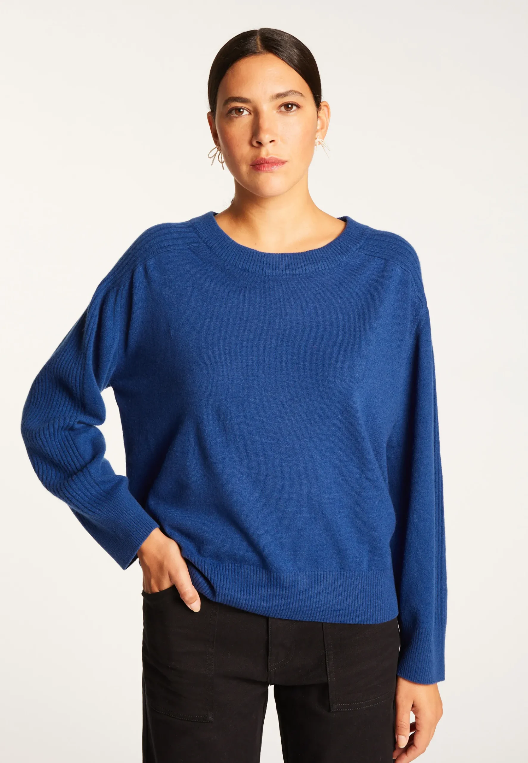 Montagut Pulls-Pull col rond laine mérinos - Rosalie 48-Bleu roi