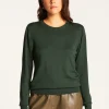 Montagut Les Incontournables-Pull col rond laine mérinos - Asena 21-Vert foncé