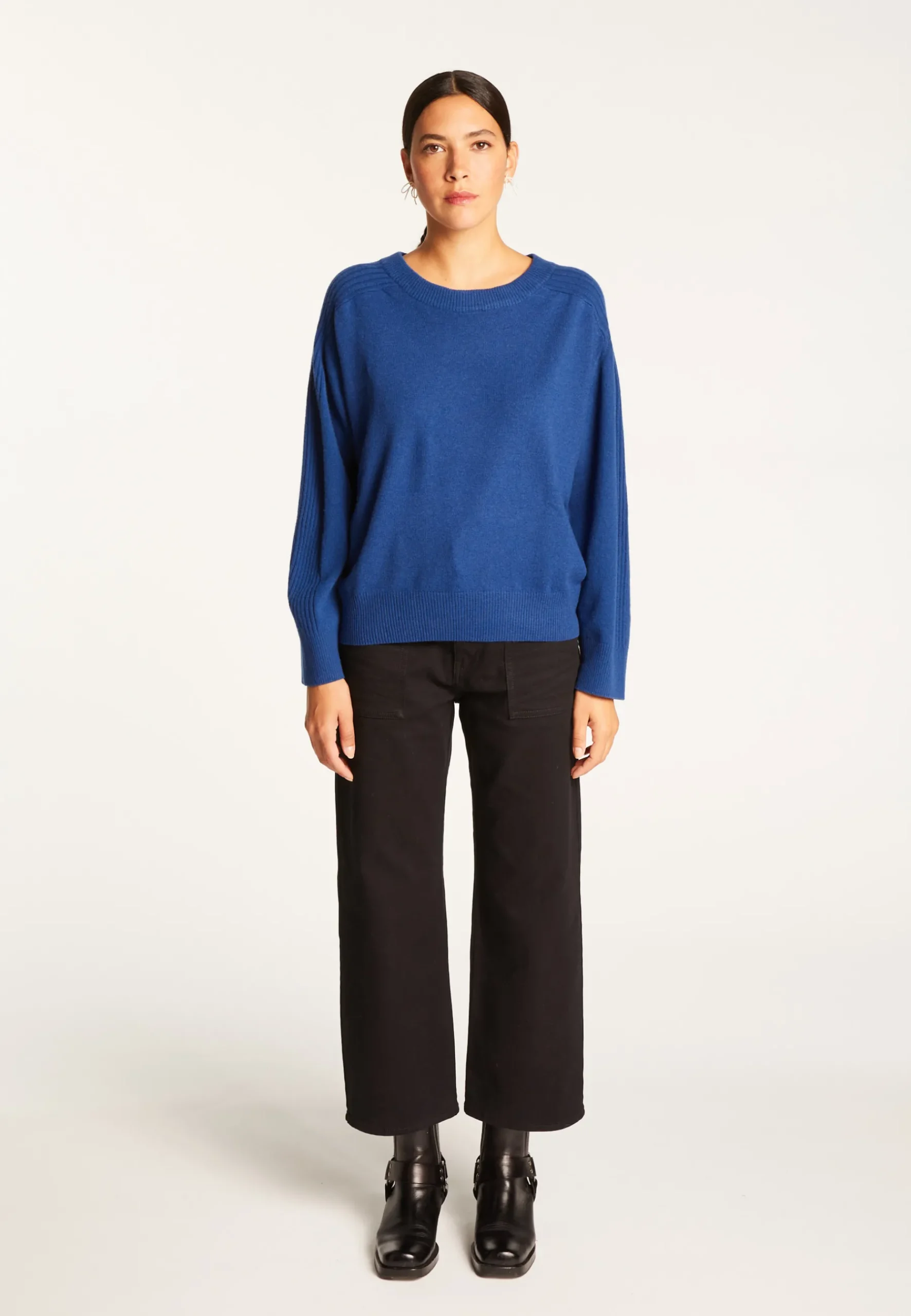 Montagut Pulls-Pull col rond laine mérinos - Rosalie 48-Bleu roi
