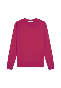Montagut Les Incontournables-Pull col rond laine mérinos - Asena 26-Rose foncé