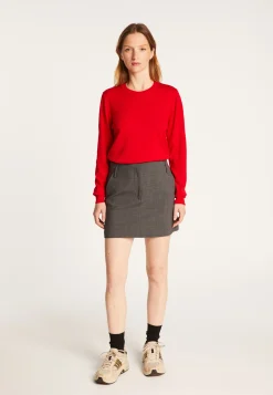Montagut Les Incontournables-Pull col rond laine mérinos - Asena 52-Rouge