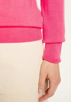 Montagut Les Incontournables-Pull col rond laine mérinos - Asena 91-Fuchsia