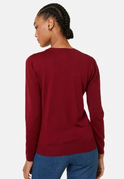 Montagut Les Incontournables-Pull col rond laine mérinos - Asena 51-Bordeaux