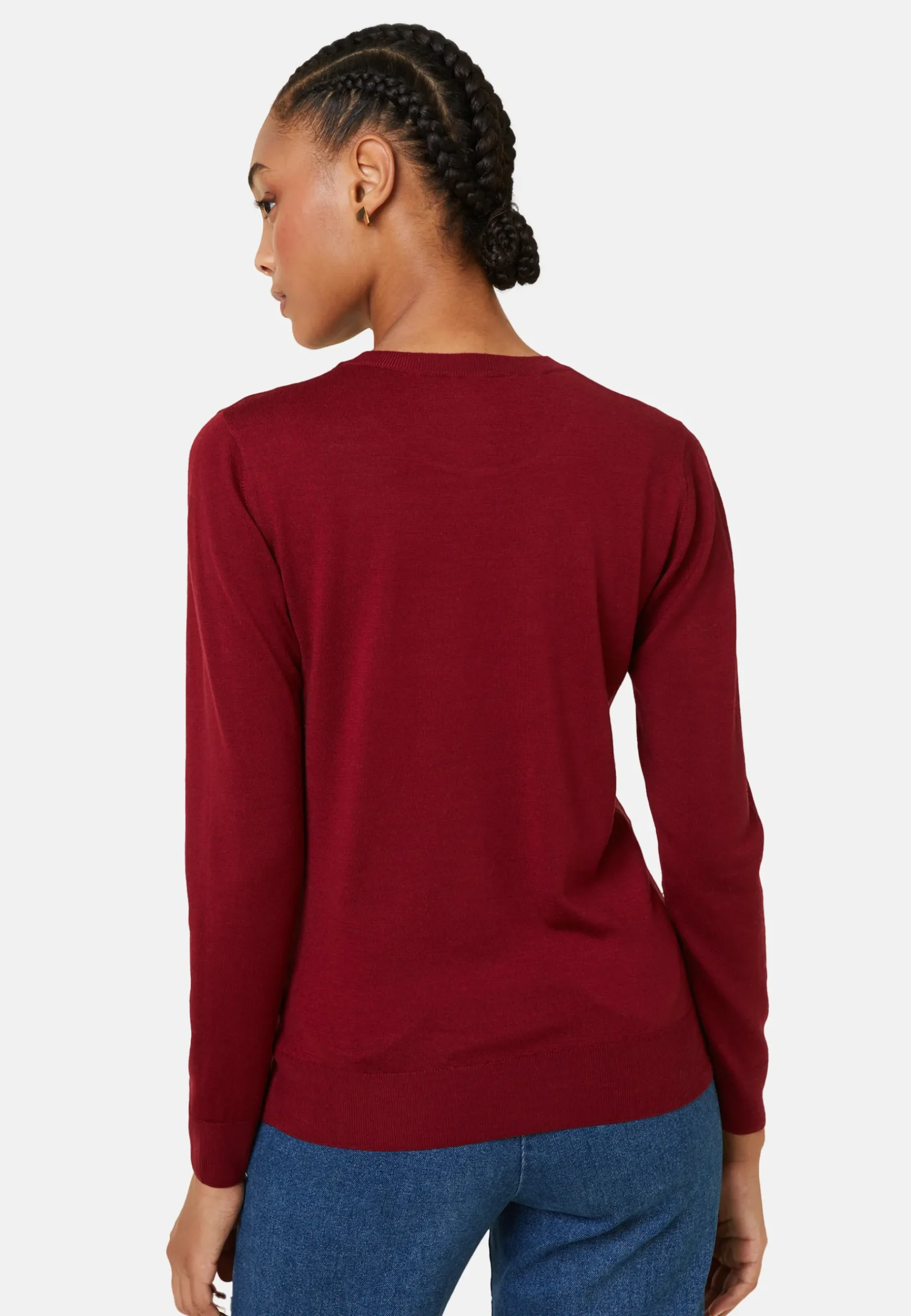 Montagut Les Incontournables-Pull col rond laine mérinos - Asena 51-Bordeaux