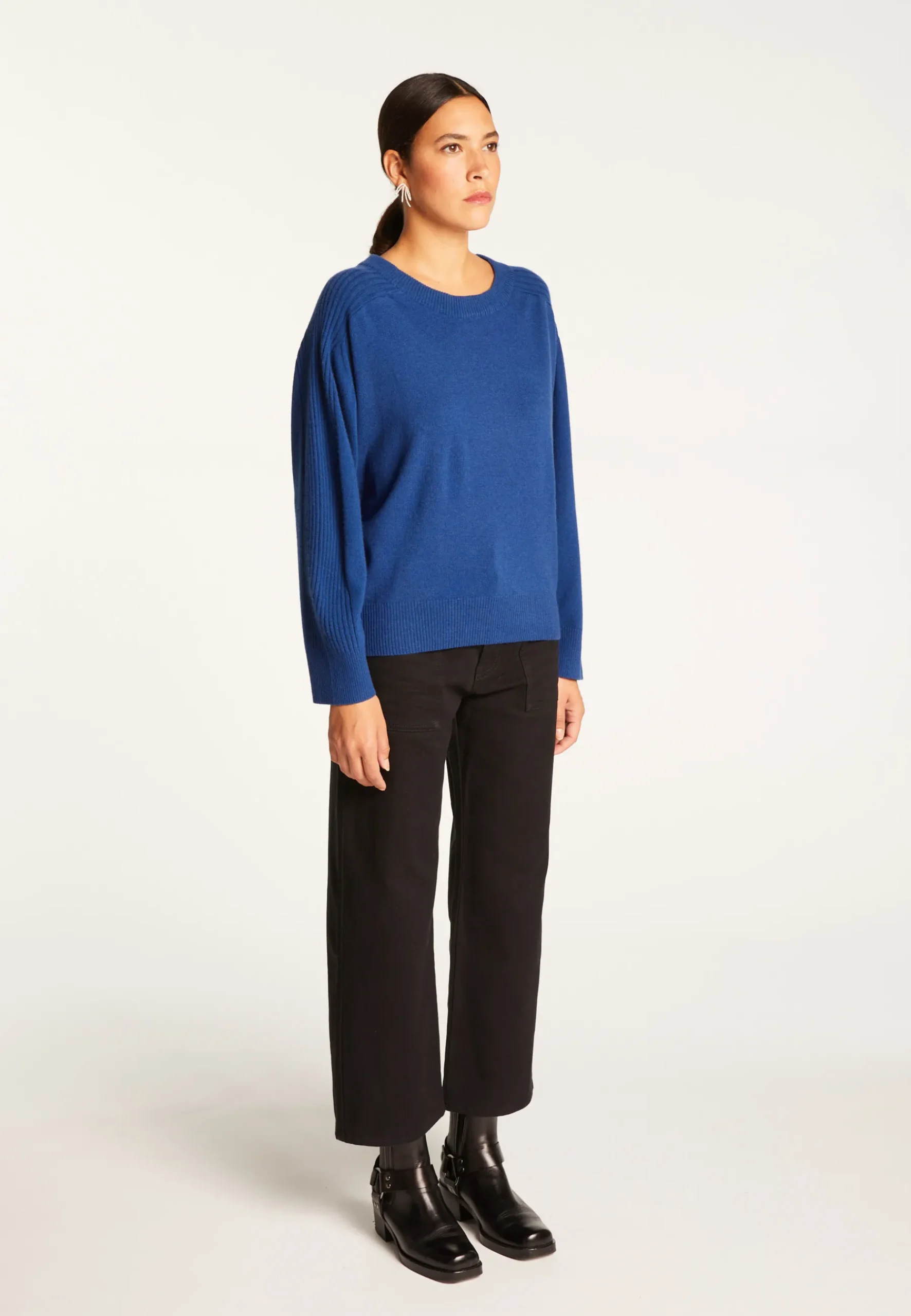 Montagut Pulls-Pull col rond laine mérinos - Rosalie 48-Bleu roi