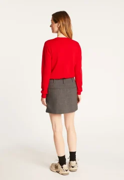 Montagut Les Incontournables-Pull col rond laine mérinos - Asena 52-Rouge