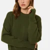 Montagut Pulls-Pull col rond manches mitaines en laine et cachemire - Gemma 83-Kaki