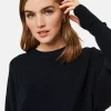 Montagut Pulls-Pull col rond manches mitaines en laine et cachemire - Gemma 05-Bleu marine