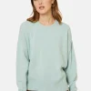 Montagut Pulls-Pull col rond manches mitaines en laine et cachemire - Gemma 94-Vert amande