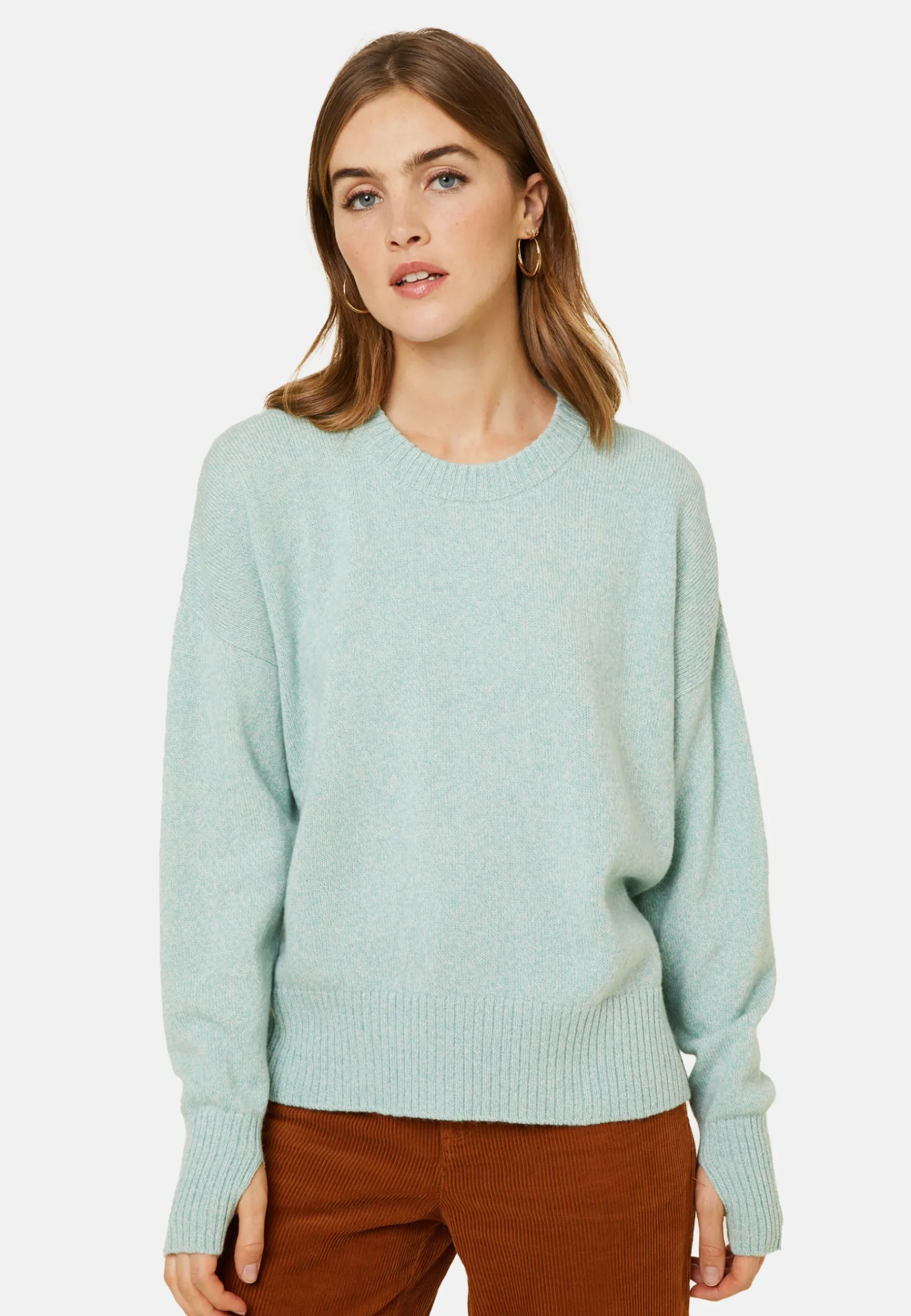 Montagut Pulls-Pull col rond manches mitaines en laine et cachemire - Gemma 94-Vert amande