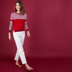Montagut Pulls-Pull col rond soie naturelle - Amélia 52-Rouge