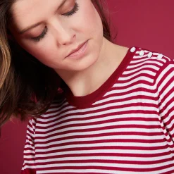 Montagut Pulls-Pull col rond soie naturelle - Amélia 52-Rouge