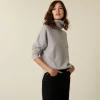 Montagut Les Incontournables-Pull col roulé à fentes en cachemire 4 fils - Adena 11-Gris clair