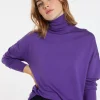 Montagut Les Incontournables-Pull col roulé à fentes laine mérinos - Amy 17-Violet