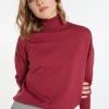 Montagut Les Incontournables-Pull col roulé à fentes laine mérinos - Amy 51-Bordeaux