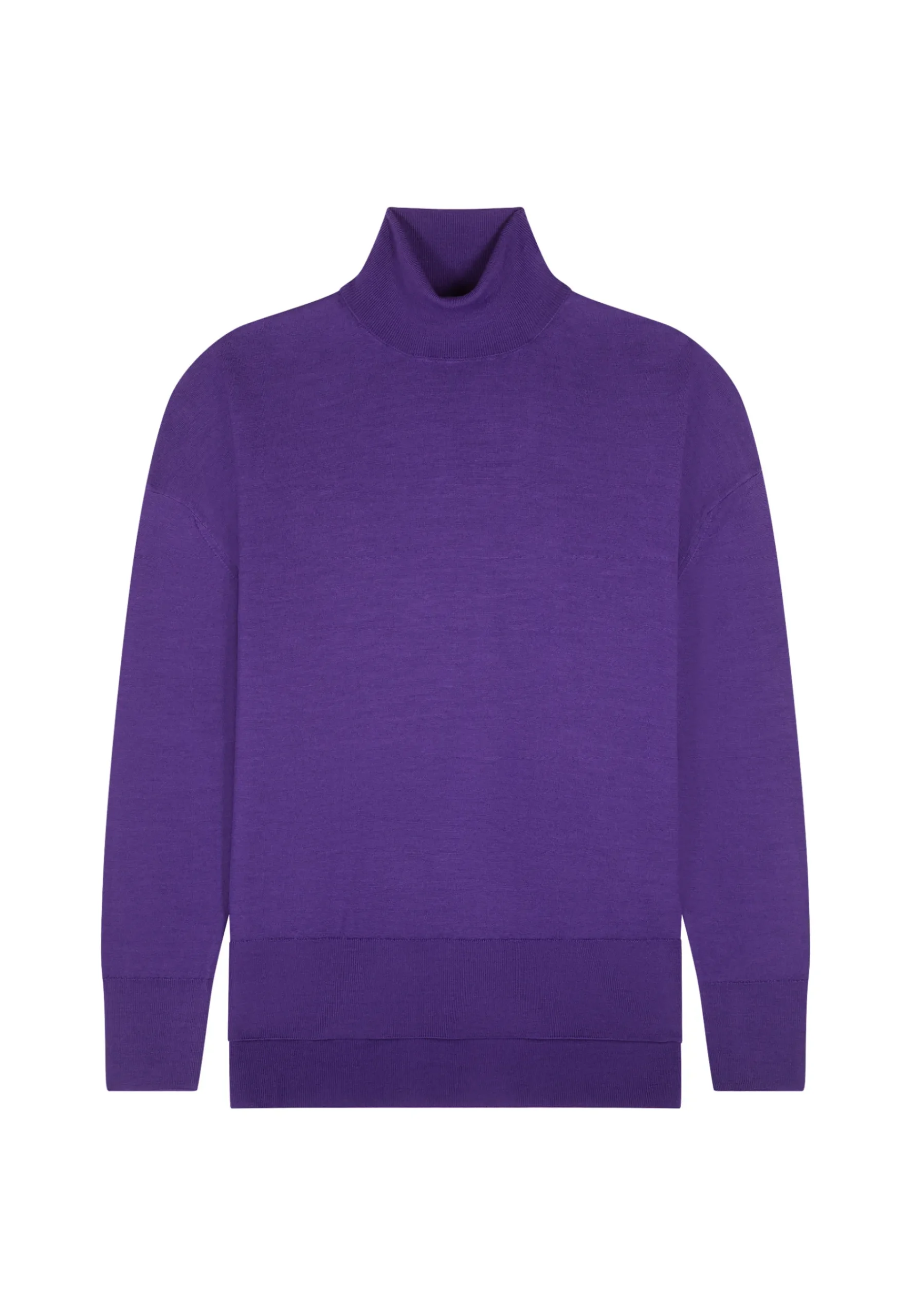 Montagut Les Incontournables-Pull col roulé à fentes laine mérinos - Amy 17-Violet