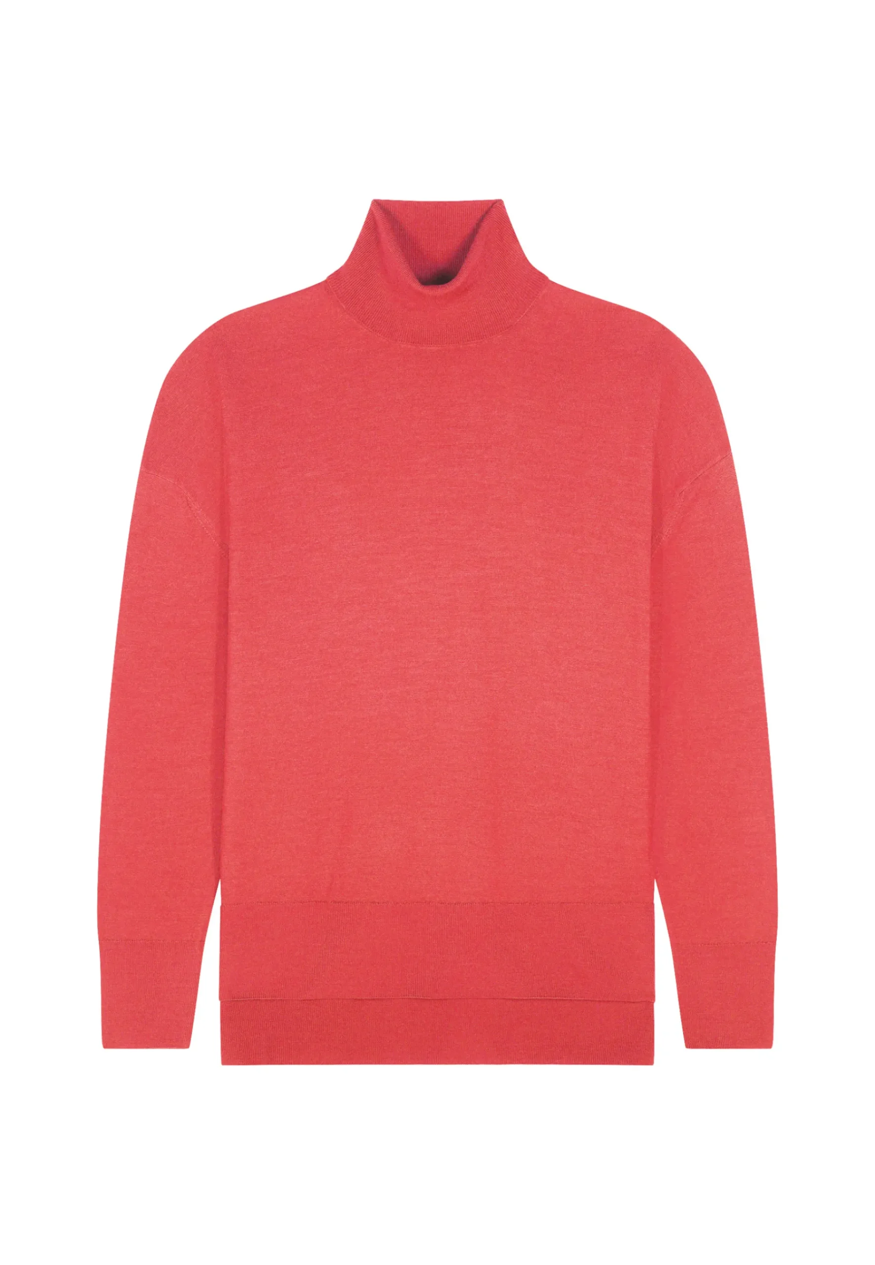 Montagut Les Incontournables-Pull col roulé à fentes laine mérinos - Amy 52-Rouge