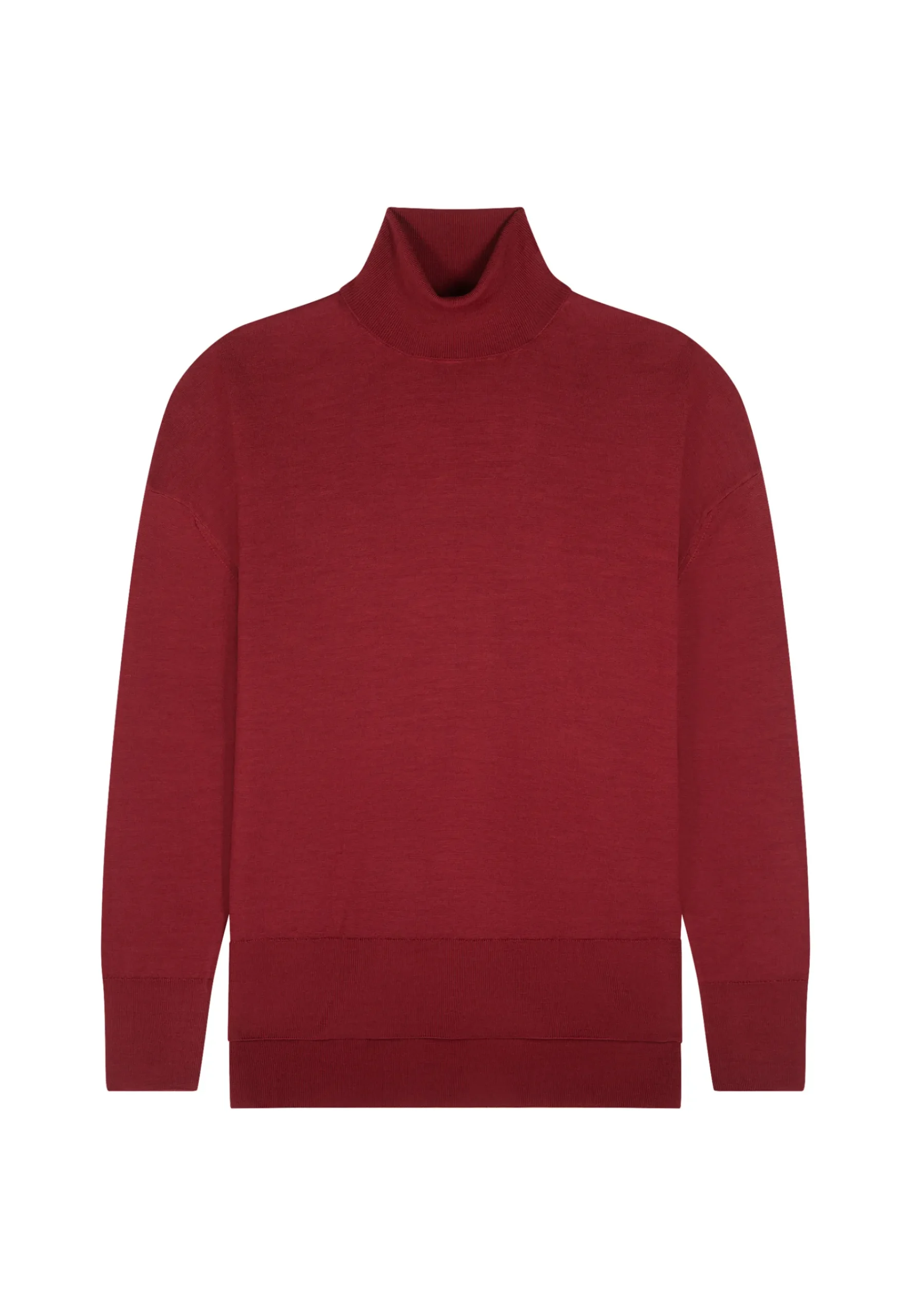 Montagut Les Incontournables-Pull col roulé à fentes laine mérinos - Amy 51-Bordeaux