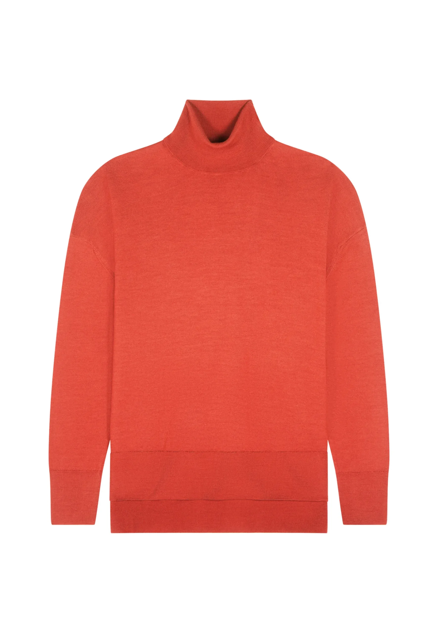 Montagut Les Incontournables-Pull col roulé à fentes laine mérinos - Amy 15-Orange