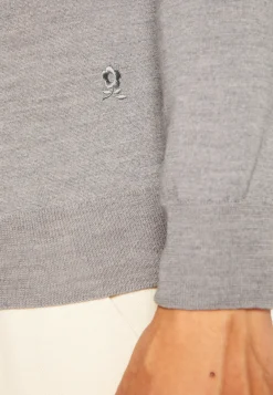 Montagut Pulls-Pull col roulé avec logo en laine mérinos - Enzo 09-Gris moyen