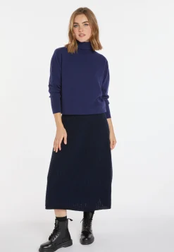 Montagut Les Incontournables-Pull col roulé cachemire - Anabelle 03-Bleu foncé