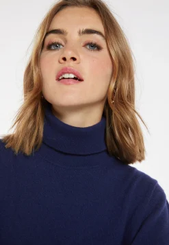 Montagut Les Incontournables-Pull col roulé cachemire - Anabelle 03-Bleu foncé