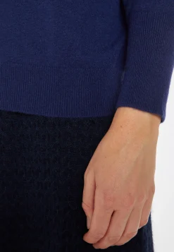 Montagut Les Incontournables-Pull col roulé cachemire - Anabelle 03-Bleu foncé