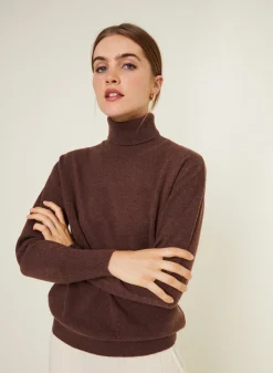 Montagut Les Incontournables-Pull col roulé en cachemire - Anabelle 47Marron foncé