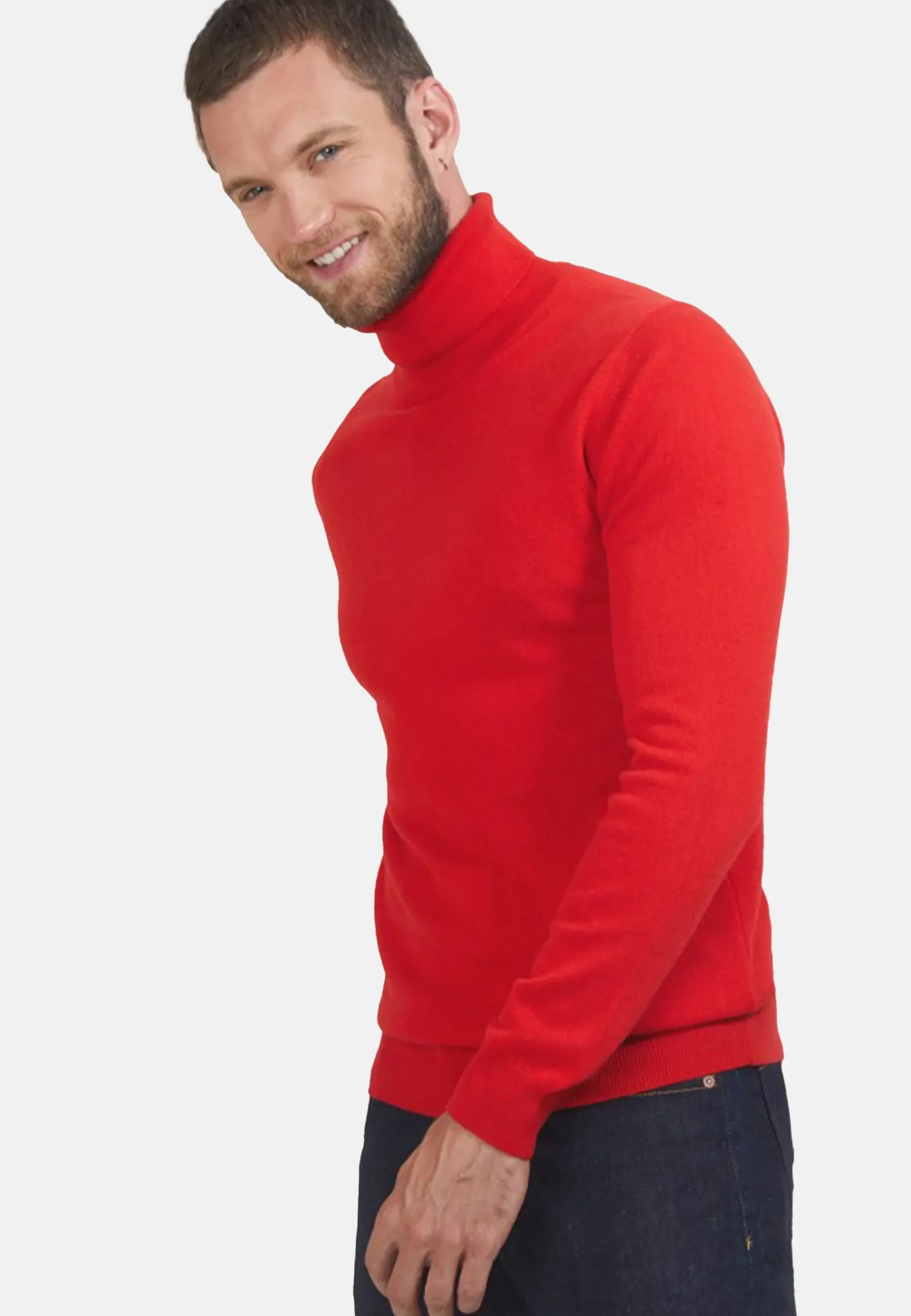 Montagut Pulls-Pull col roulé en cachemire - Bruno 52-Rouge