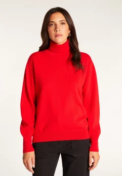 Montagut Les Incontournables-Pull col roulé en cachemire - Anabelle 52-Rouge