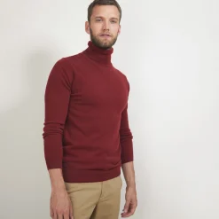 Montagut Pulls-Pull col roulé en cachemire - Bruno 51-Bordeaux