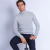 Montagut Pulls-Pull col roulé en cachemire - Bruno 11-Gris clair