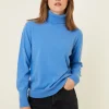 Montagut Les Incontournables-Pull col roulé en cachemire - Anabelle 06-Bleu moyen