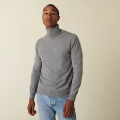 Montagut Pulls-Pull col roulé en cachemire - Bruno 09-Gris moyen