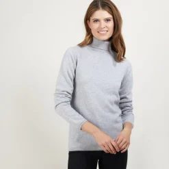 Montagut Les Incontournables-Pull col roulé en cachemire - Bauhaus 09-Gris moyen