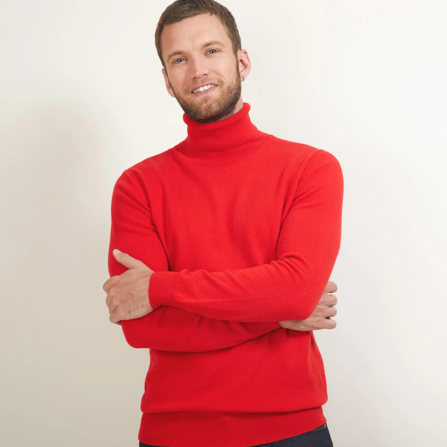 Montagut Pulls-Pull col roulé en cachemire - Bruno 52-Rouge